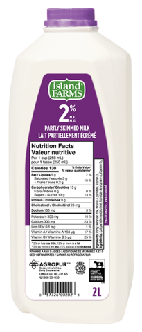 2L ISLAND FARMS LAIT 2% PLASTIQUE