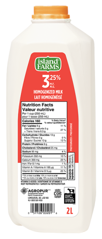 2L ISLAND FARMS LAIT 3,25% PLASTIQUE