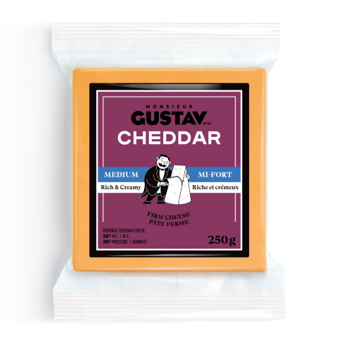 Cheddar Mi-Fort coloré Monsieur Gustav 16 X 250G