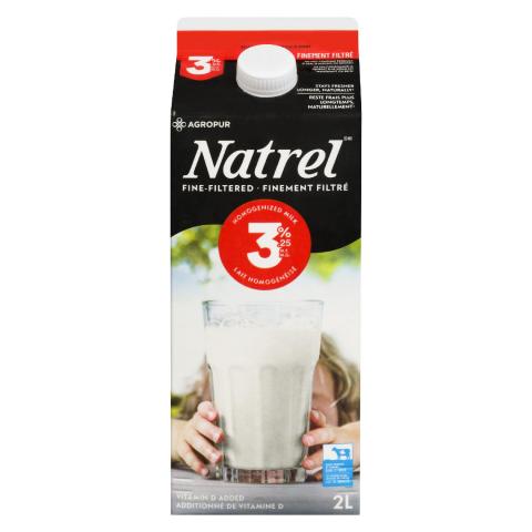 2L NATREL LAIT FINEMENT FILTRÉ 3,25%