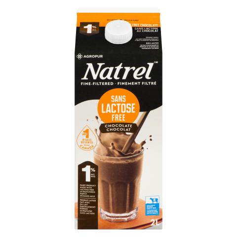 2L NATREL LAIT SANS LACTOSE AU CHOCOLAT 1%